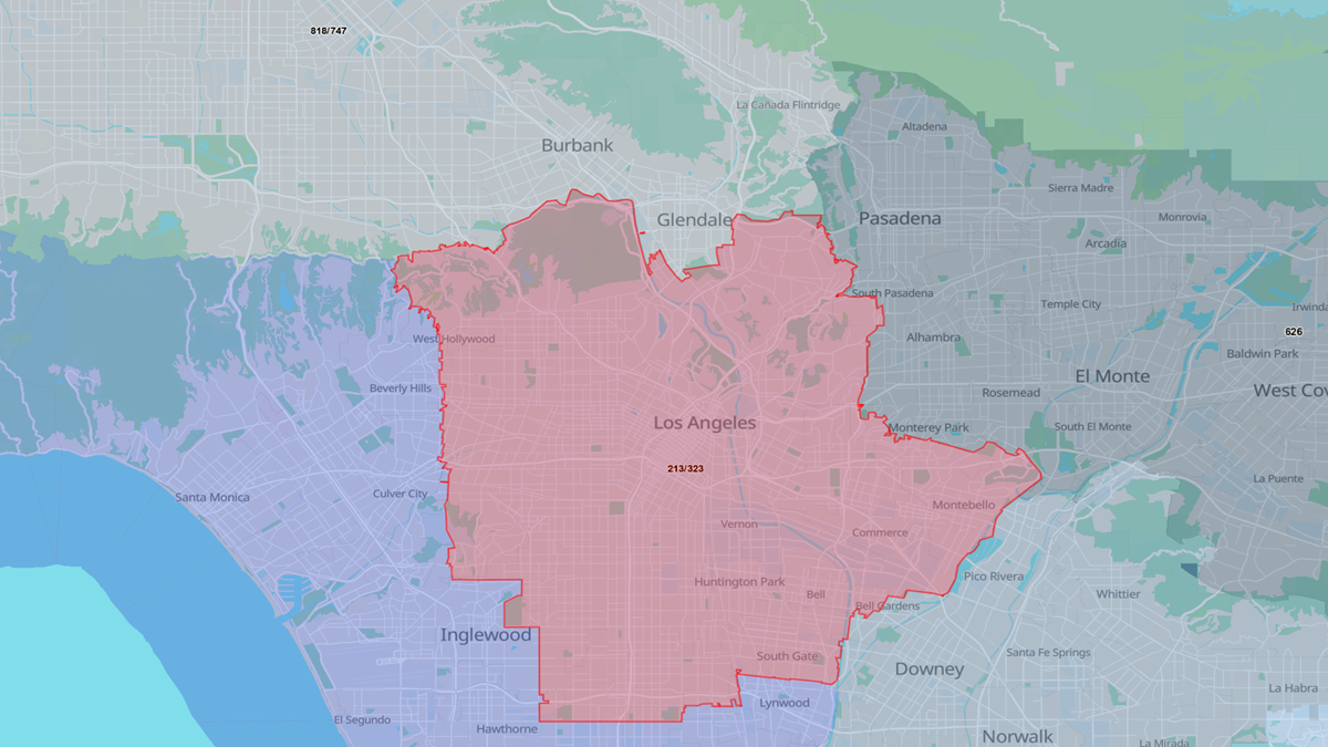 323 Area Code Map with Location 323 area code map location