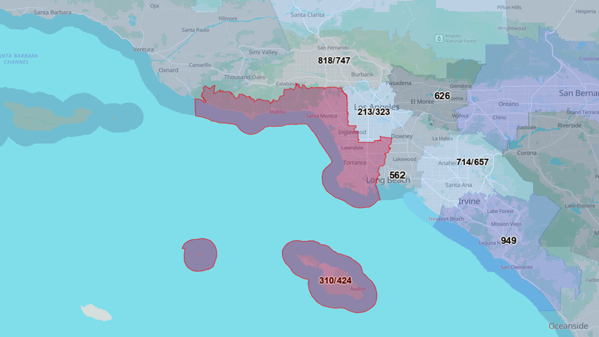 424 area code map location